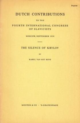 REVE, Karel van het - The silence of Krylov.