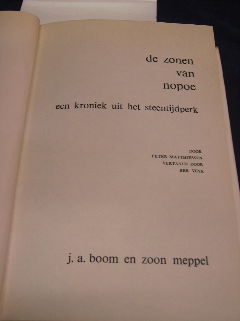 Matthiessen, Peter - De zonen van Nopoe een kroniek uit het steentijdperk