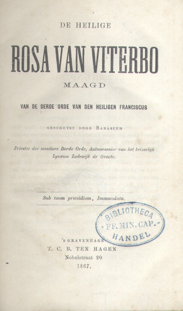 Barascud - De Heilge Rosa van Viterbo (Maagd van de Derde Orde van den Heiligen Franciscus)