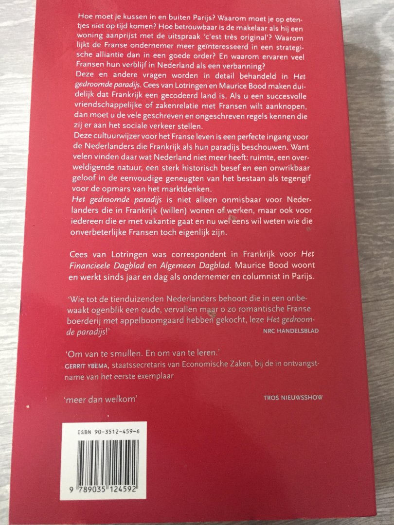 Bood, M. - Het gedroomde paradijs / cultuurwijzer voor het Franse leven