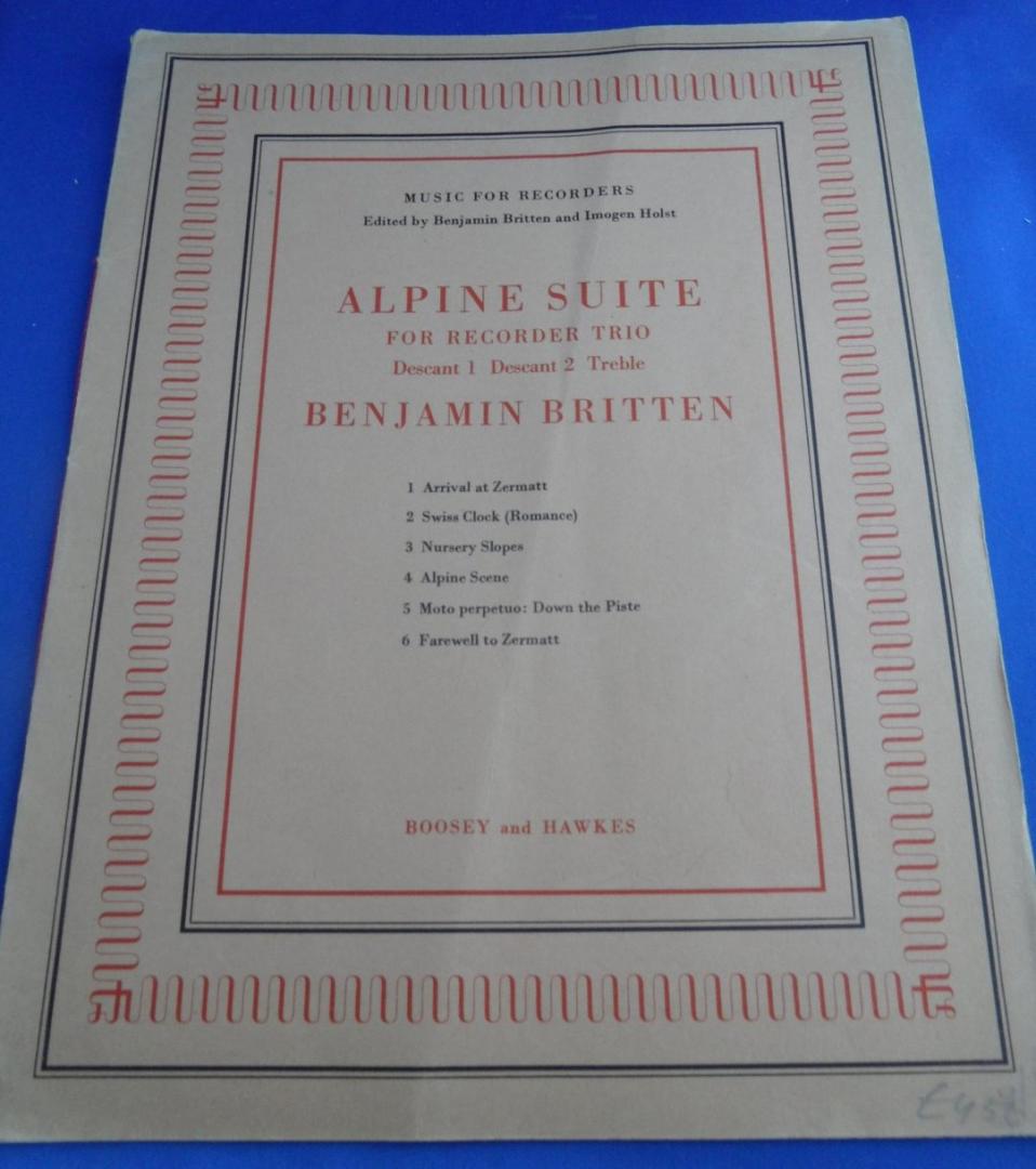 Britten, Benjamin - Alpine Suite for Recorder Trio
