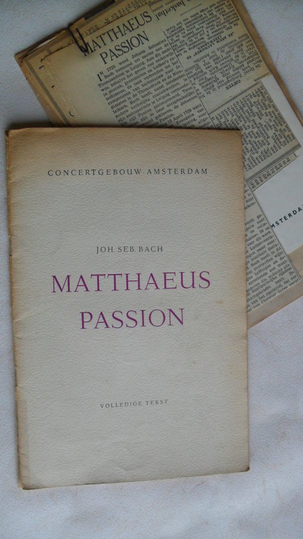 Bach Joh. Seb. - MATTHAEUS PASSION