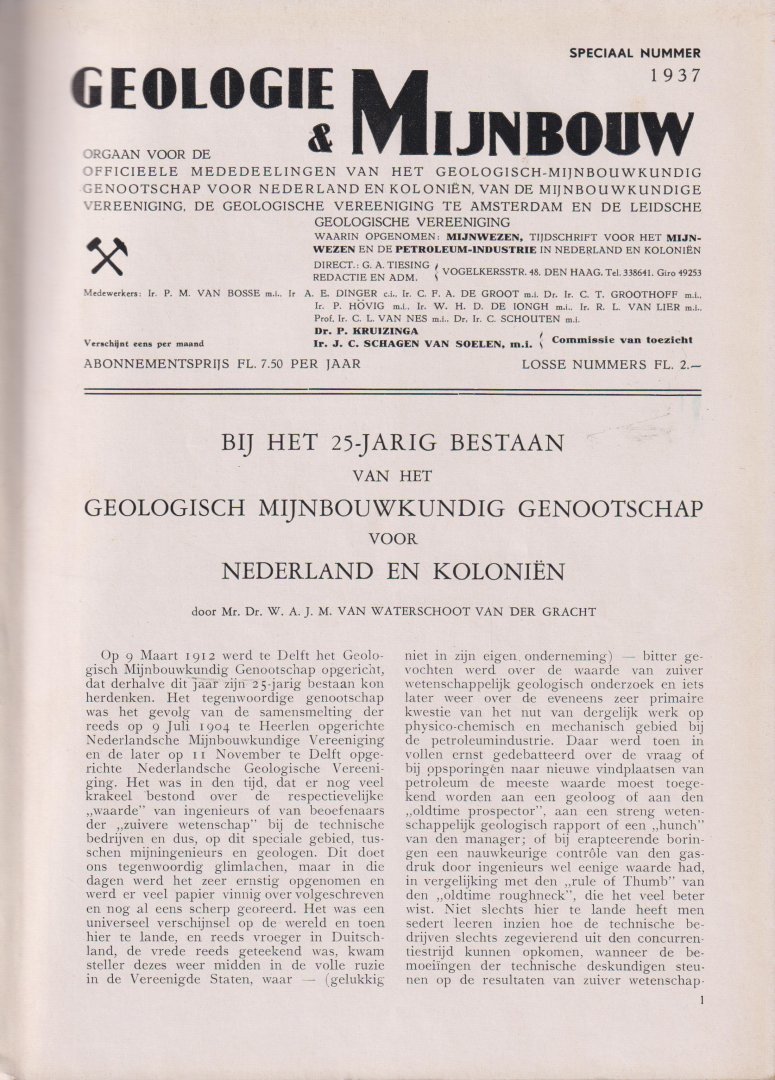 Tiesing (directie), G.A. - Geologie & Mijnbouw - 1937 - 1938