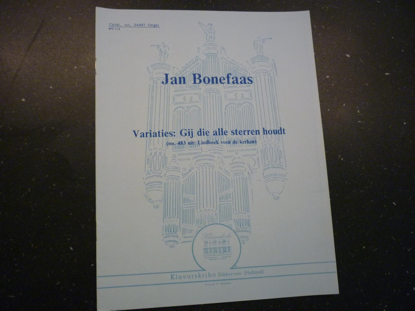 Bonefaas; Jan - Variaties: Gij die alle sterren houdt (no. 483 uit: Liedboek voor de kerken)  /  Klavarskribo