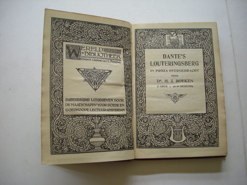 Boeken, H.J. - Dante's Louteringsberg in proza overgebracht