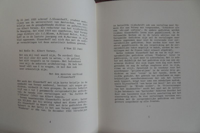 Slauerhoff, Jan. - Ik werd niet geboren om te sterven gelaten. - Negen Jeugdverzen. [ Genummerd ex. 33 / 35 ].