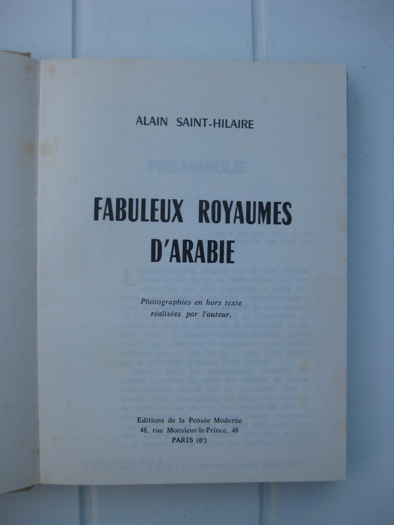 Saint-Hilaire, Alain - Fabuleux royaumes d'Arabie.