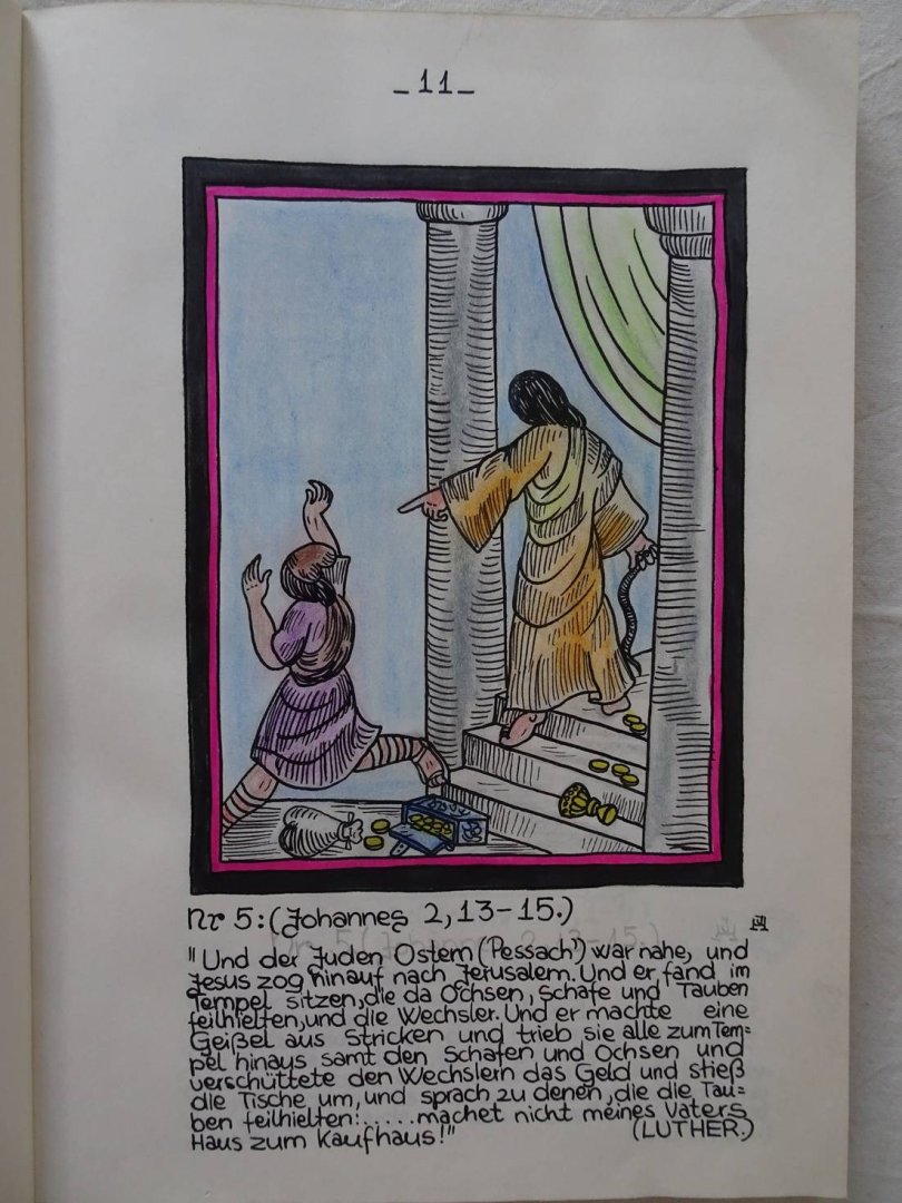 Hejjas, J.A.A. (Reverend). - Biblische Illustrationen. Manuscript , 6 Volumes: I. Thora, II.  Josua - Maleachi, III. Das Evangelium nach Mattäus, IV. Das Evangelum nach Markus. V. Das Evangelium nach Lukas. VI. Das Evangelium nach Johannes.