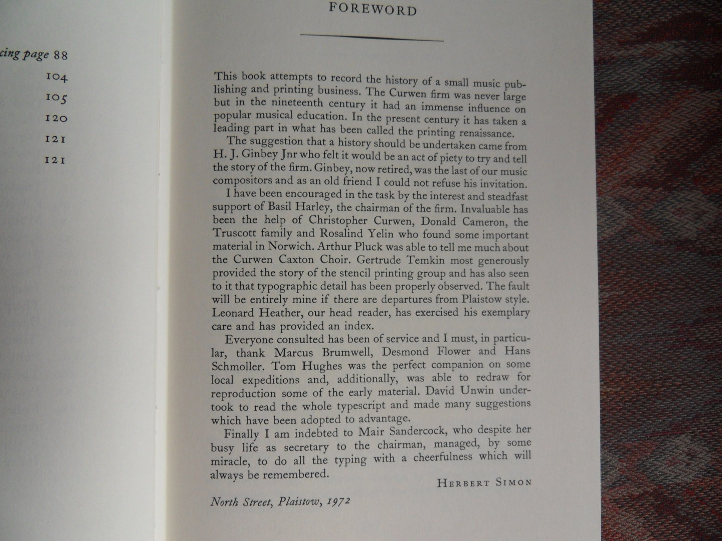 Simon, Herbert. - Song and Words. - A History of The Curwen Press.