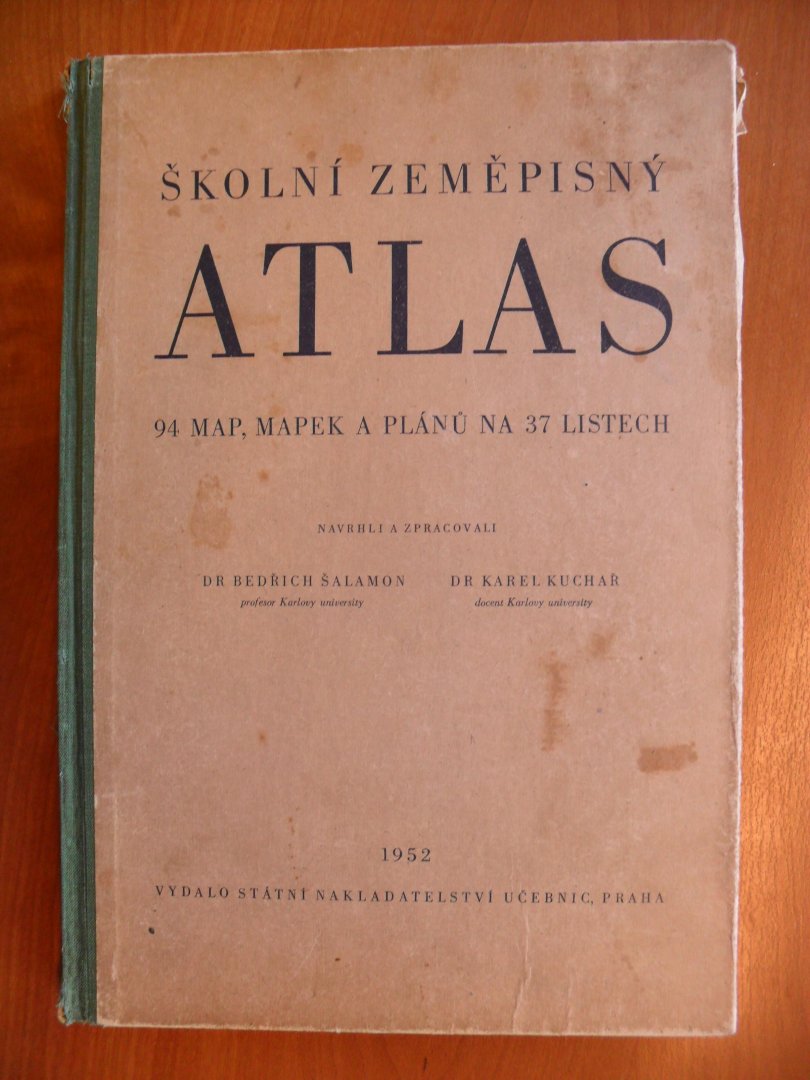 Kuchar Dr.Karel - Skolni Zemepisny Atlas  94 map, mapek a planu na 37 listech