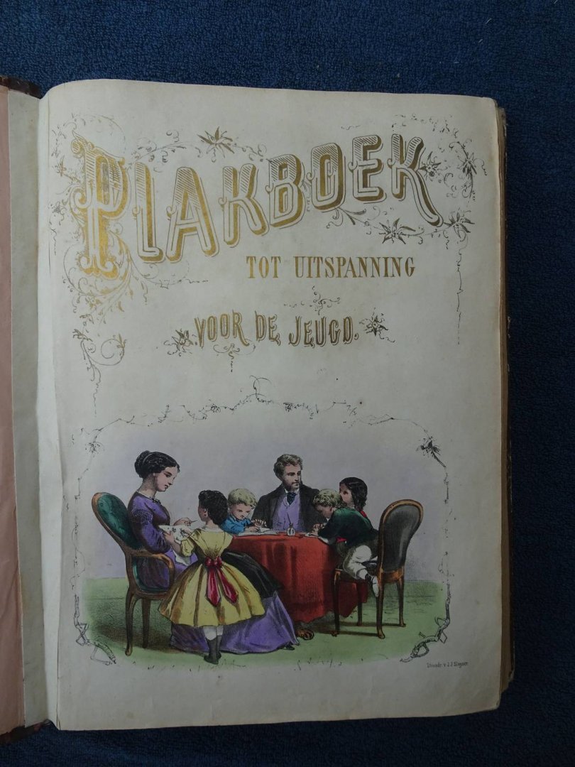 N.n.. - Plakboek tot uitspanning voor de jeugd. Plakboek / scrapbook met oude poësie-plaatjes.