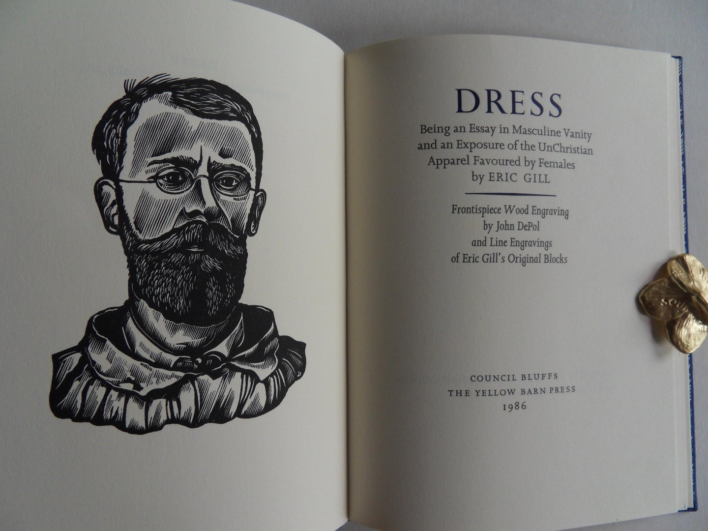 Gill, Eric. - Dress. - Being an Essay in Masculine Vanity and an Exposure of the UnChristian Apparel Favoured by Females [ Numbered: 69 / 200 ].