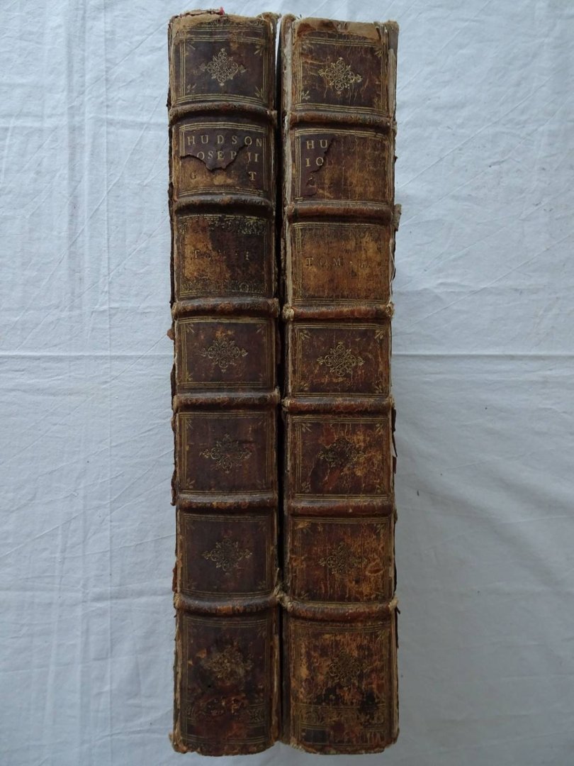 Flavii Josephi (Flavius Josephus) /  Joannes Hudsonus (John Hudson) (Editor and Preface ). - Phlabiou ......pou ta euriskomena. Flavii Josephi Opera omnia, quae reperiri potuerunt. Ad Codices fere omnes cum impressos tum Manuscriptos diligenter recensuit, nova Versione donavit, & Notis illustravit Joannes Hudsonus, S. T. P. Aulae B. M...