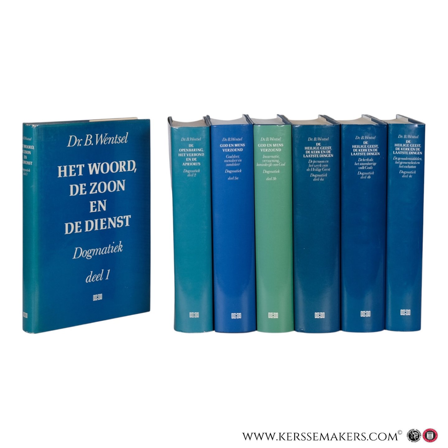 Wentsel, B. - Dogmatiek [ 4 volumes in 7 bindings, complete set ]. 1. Het Woord, De Zoon en de Dienst. 2. De Openbaring, het Verbond en de Apriori's. 3a. God en Mens Verzoend, Godsleer, mensleer en zondeleer. 3b. God en Mens Verzoend, Incarnatie, verzoening...