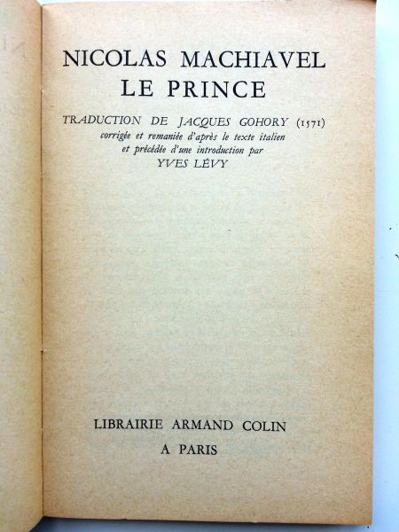 Machiavel, Nicolas - Le Prince (Bibliothèque de Cluny) (FRANSTALIG)