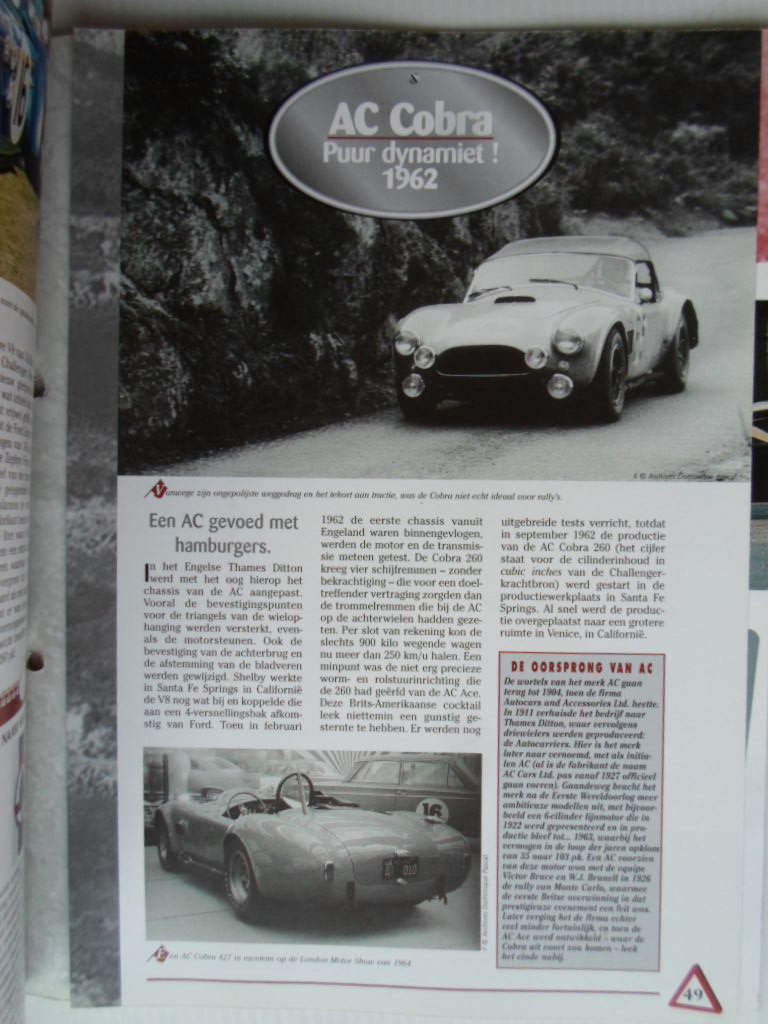 magazine - De eeuw van de automobiel aflevering 12, AC Cobra