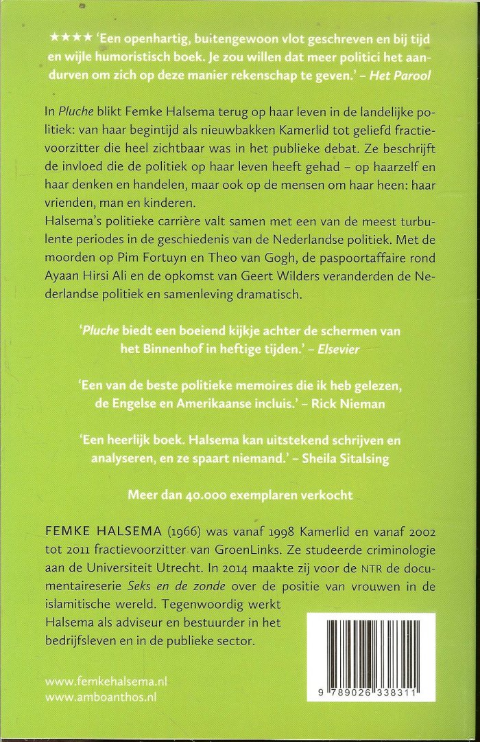 Halsema, Femke [1966] - Pluche Een  Politieke Memoires