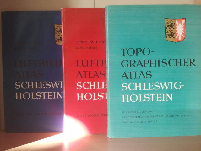 Christiaan Degn UWE MUUSS - TOPOGRAPHISCHER ATLAS SCHLESWIG HOLSTEIN  + LUFTBILDATLAS I + II