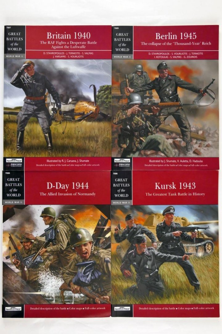 Diversen - 4 x Great Battles of the World World War II. Nr. 7005, 7006, 7007 en 7008 (14 foto's)