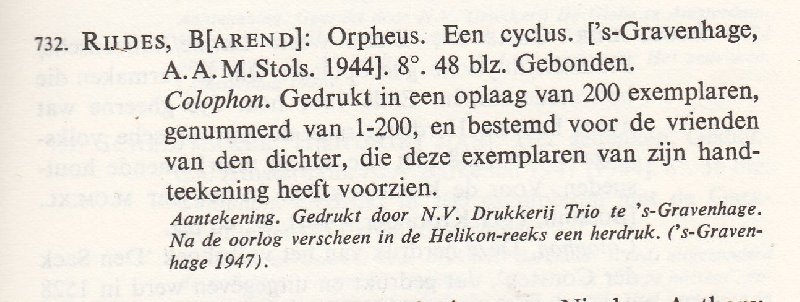 Rijdes, B. - Orpheus; Een Cyclus