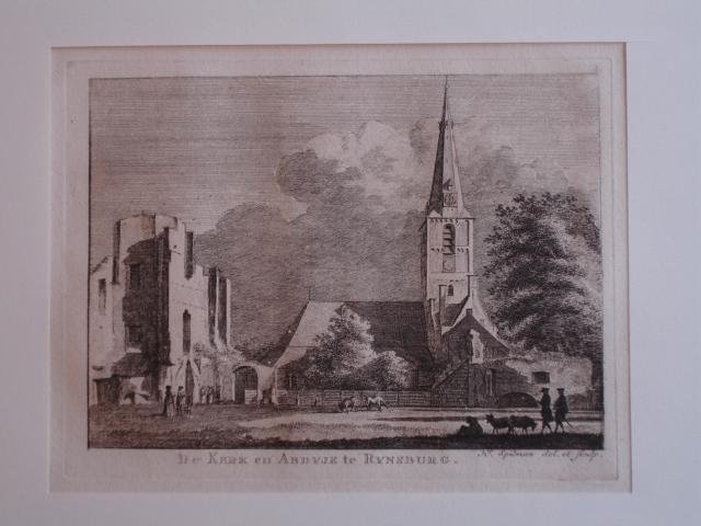 Rijnsburg. - De Kerk en Abdyje te Rynsburg.