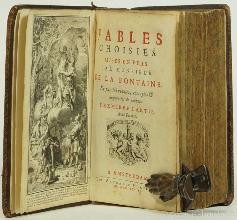 FONTAINE, J. DE LA - Fables choisies. Mises en vers par monsieur de La Fontaine. Et par lui revuës, corrigées & augmentées de nouveau. Avec figures. 5 parts in 1 volume.