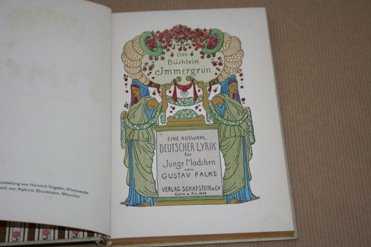 Gustav Falke - Das Büchlein Immergrün  -- Eine Auswahl Deutscher Lyryk für junge Mädchen