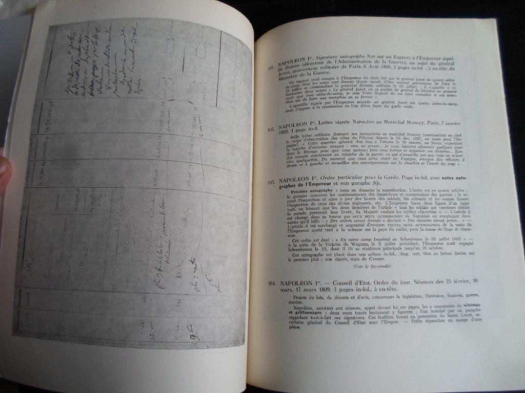 Catalogue - Bibliotheque du Docteur Lucien Graux, septieme partie, Précieux Autographes et Livres Historiques et Militaires, Napoleon I-Marie Louise et la Famille Impériale