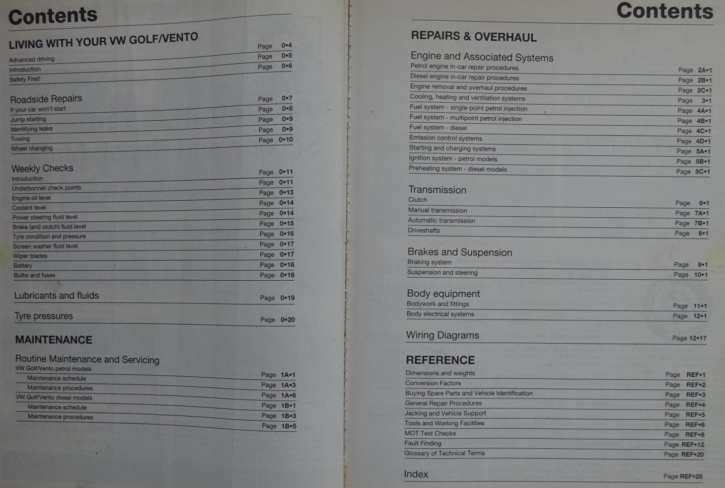 Coombs, Mark / Spencer Drayton - VW Golf & Vento. Feb 1192 to Mar 1998 (J to R registration) 4-cyl Petrol & Diesel [ isbn 1859607624 ]