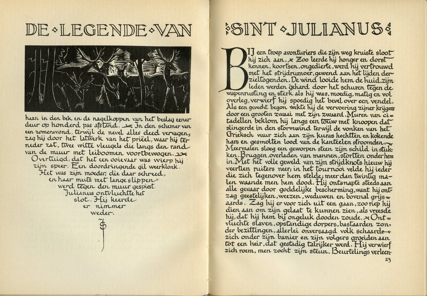 Flaubert, Gustave/ Jan Poortenaar - De legende van Sint Julianus den Offervaardige. Vertaald, verlucht en uitgeschreven door Jan Poortenaar