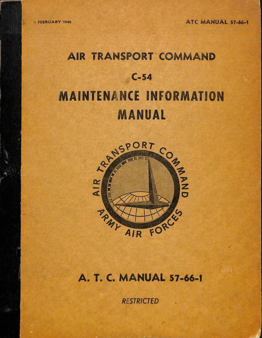  - ATC C-54 Maintenance information manual.
