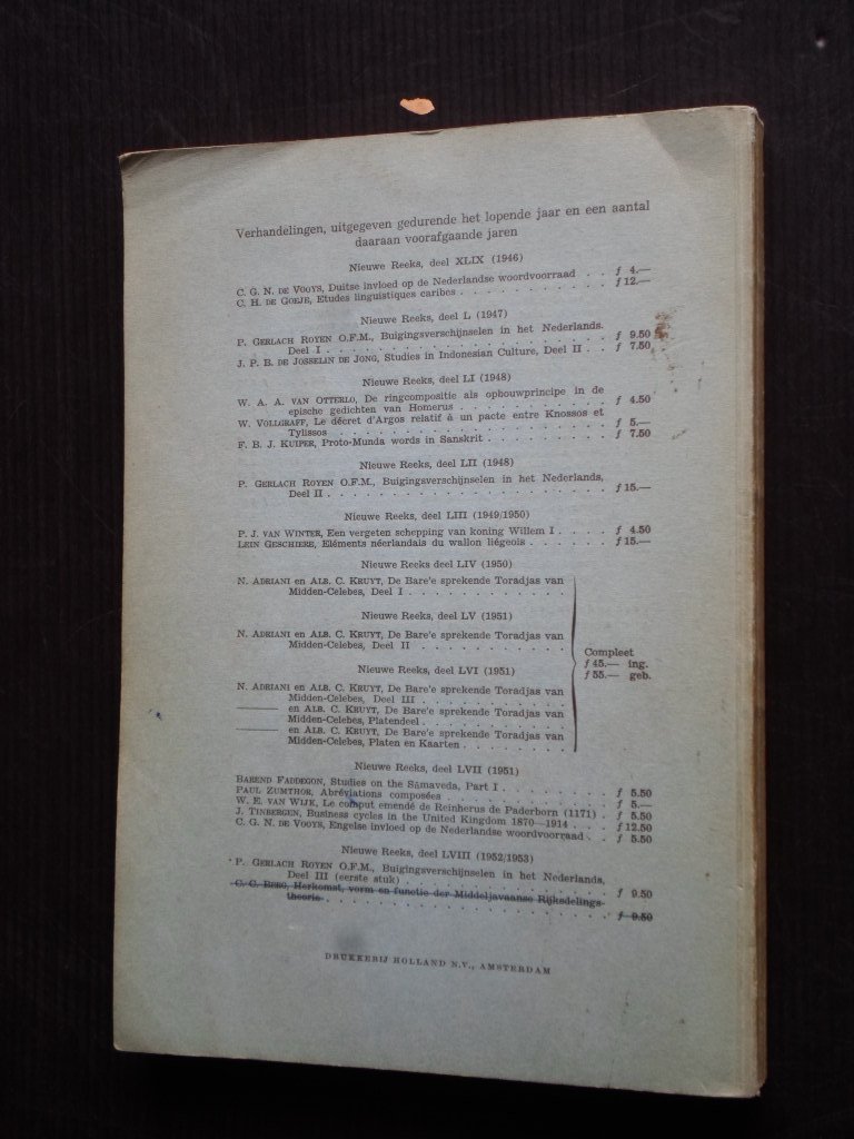 Berg, C.C. - Herkomst, vorm en functie der Middeljavaanse Rijksdelingstheorie, Verhandelingen KNAW, Nwe reeks, deel LIX, nr 1