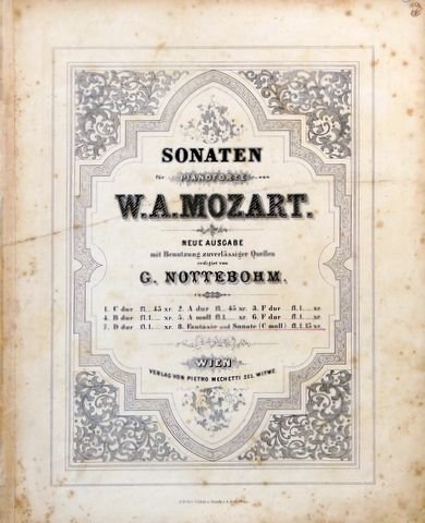 Mozart, W.A.: - [K 475] Sonaten für Pianoforte. Neue Ausgabe mit Benutzung zuverlässiger Quellen redigirt von G. Nottebohm.  8: Fantasie und Sonate (C moll)