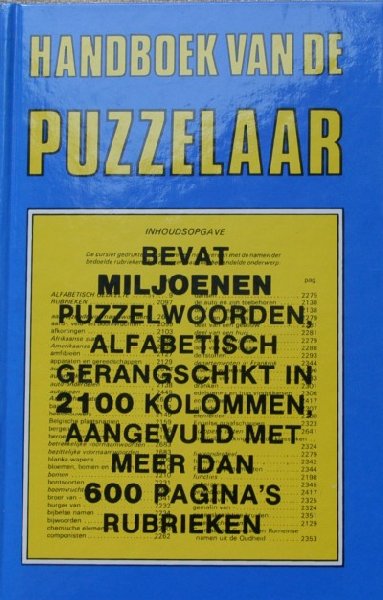 H. van den Welberg. - Handboek van de puzzelaar.