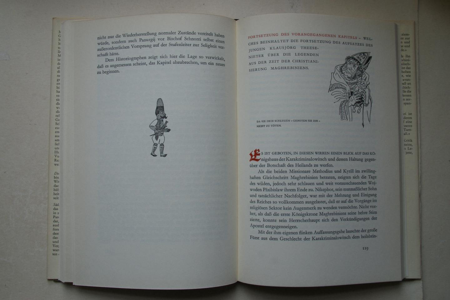 Gregor von Rezzori - 1001 Jahr Mayshrebinien; eine Festschrift herausgegeben zur Feier der Wiederauferstehung des Maghrebinischen Geistes, mit achtundsiebzig Zeichnungen vom Verfasser