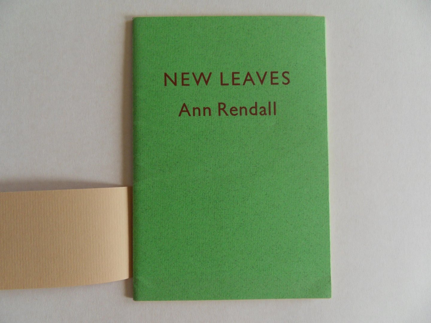 Rendall, Ann. - New Leaves. - Poetry.