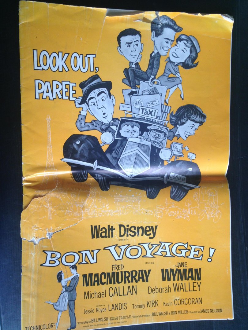  - Grote folder met te bestellen promotiemateriaal voor de film Bon Voyage! van Walt Disney