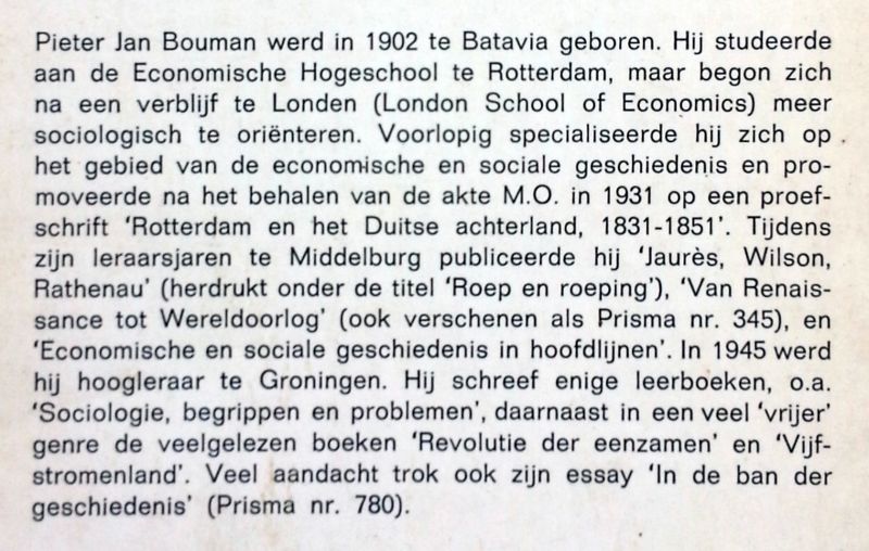 Bouman, Prof. Dr. P.J. - Cultuurgeschiedenis van de twintigste eeuw