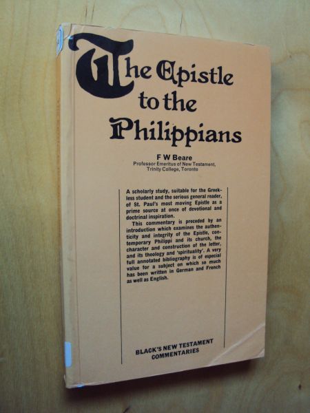 Beare, F.W. - The Epistle to the Philippians
