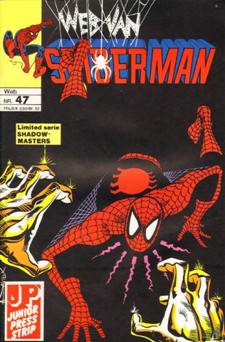 Junior Press - Web van Spiderman 047, Al Wat Glittert, geniete softcover, zeer goede staat