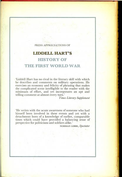 Lidell-Hart's , sir Basil - History of the First World War 1914 - 1919