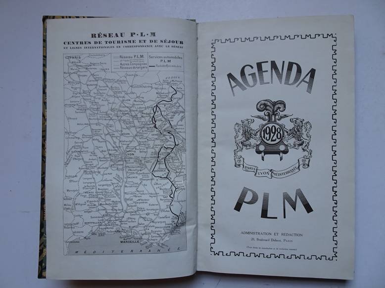  - Agenda P.L.M. (Paris-Lyon-Méditerranée) 1928.