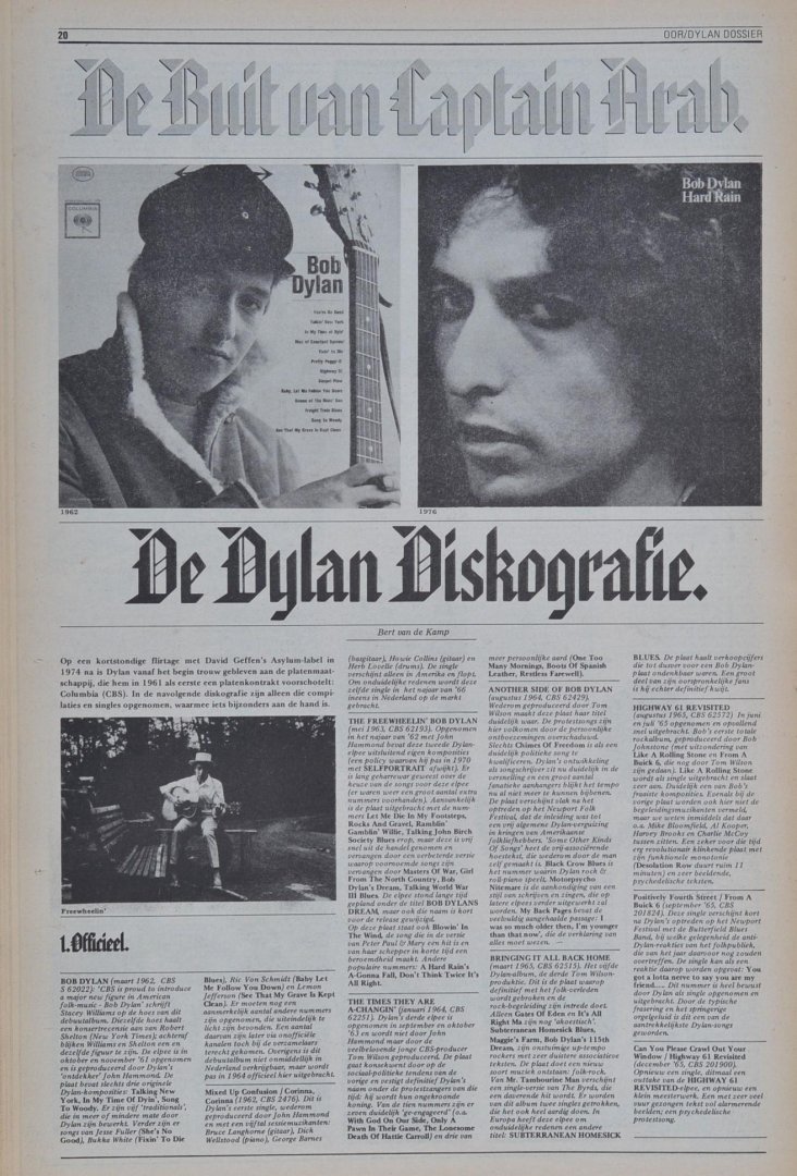 Kamp, Bert van der - redaktie OOR - Het Dylan Dossier - Een Muziekkrant Oor Special 1978