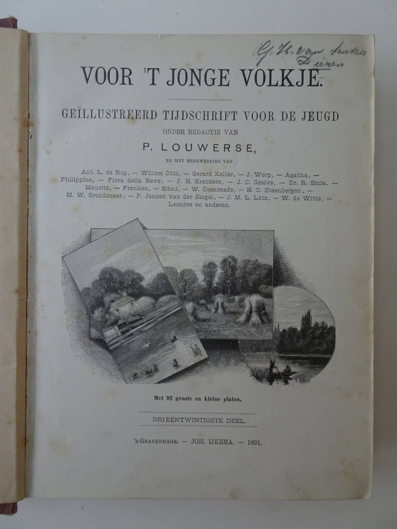 Louwerse, P. (red.). - Voor 't Jonge Volkje. Een geïllustreerd Tijdschrift voor de Jeugd. Drie-en twintigste en vier-en-twintigste  deel in 1 band.