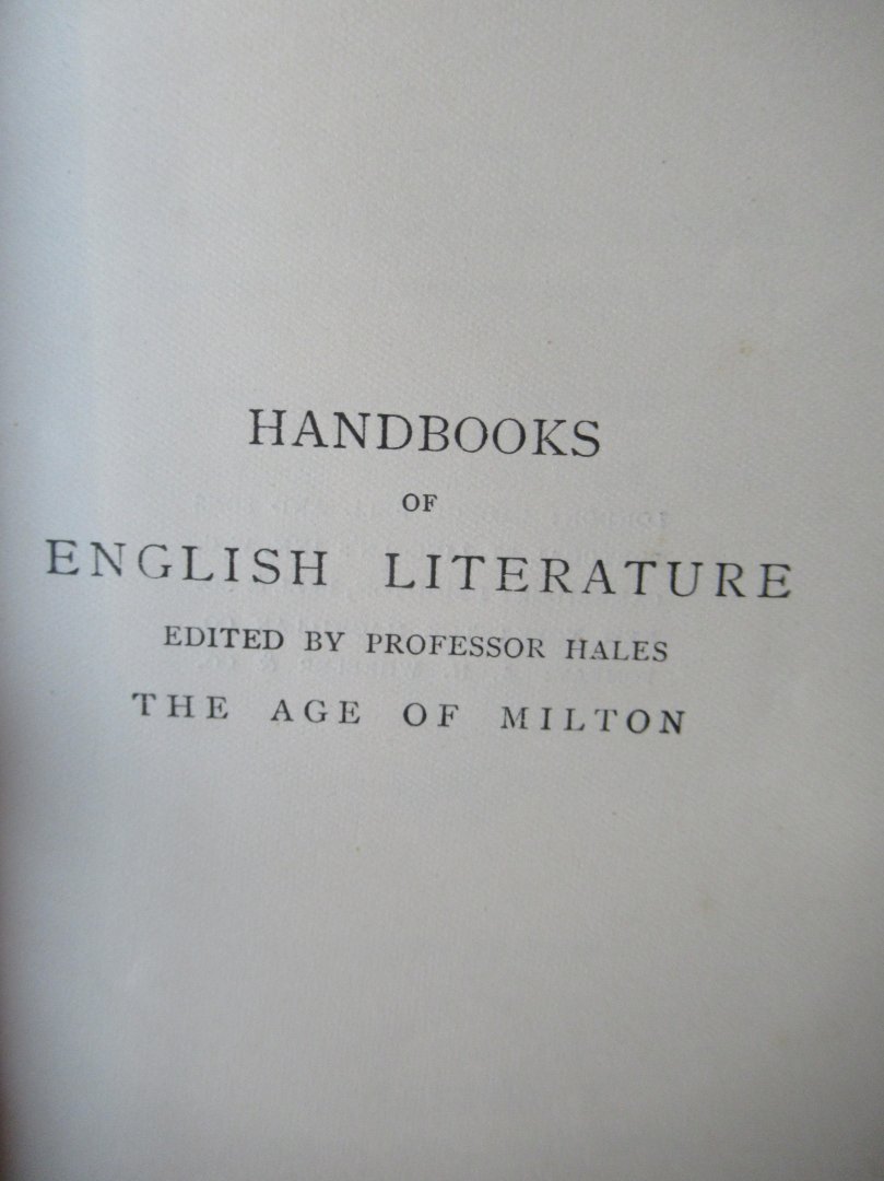 Howard, J. Rev. - J.H.B. Masterman - The age of Milton