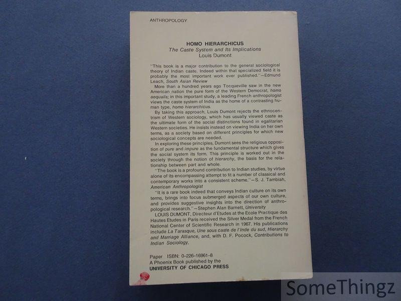 Louis Dumont / Mark Sainsbury (transl.). - Homo Hierarchicus: The Caste System and Its Implications.