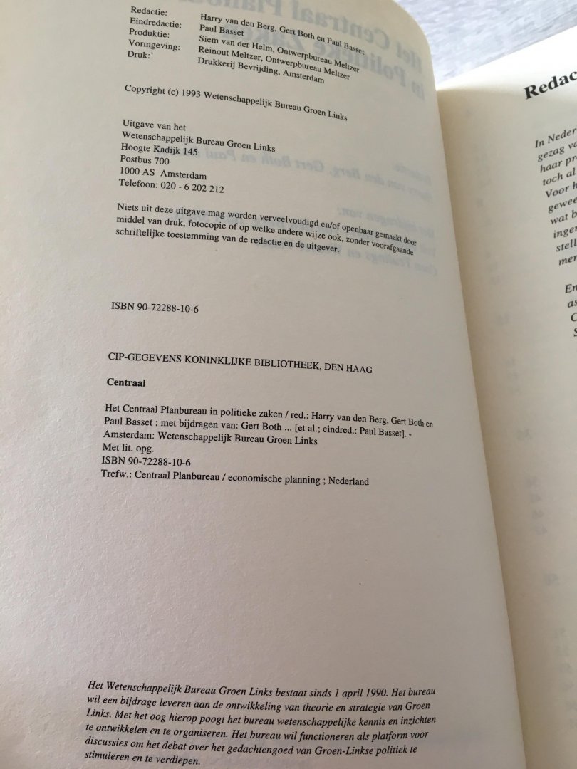  - Centraal planbureau in politieke zaken / druk 1
