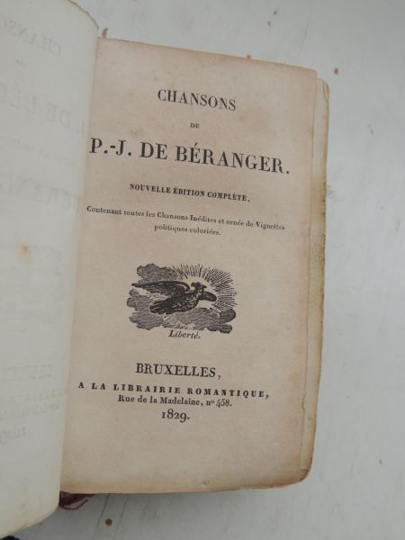 BERANGER P.-J. DE - CHANSONS DE BERANGER,  Chansons Inédites