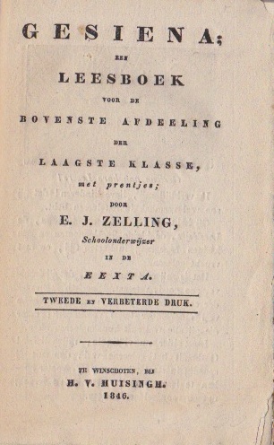 Zelling, E.J. (Schoolonderwijzer in de Eexta) - Gesiena; een leesboek voor de bovenste afdeeling der laagste klassen, met prentjes