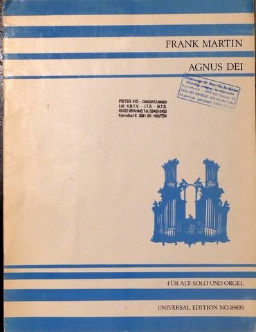 Martin, Frank: - Agnus Dei. Aus "Requiem" für Alt-Solo und Orgel